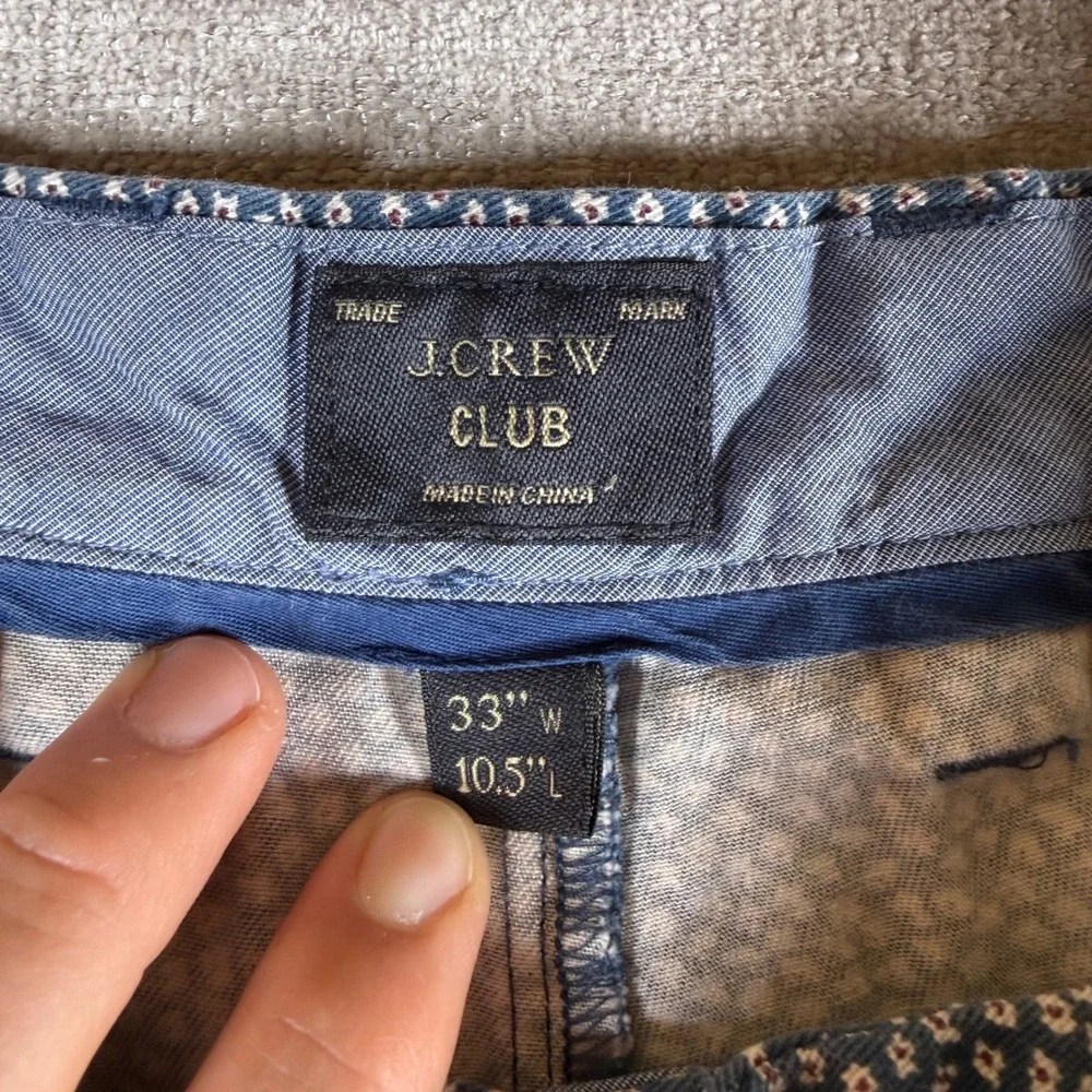 NEW J. Crew‎ Shorts Mens 32/10.5 Blue Floral Print Cotton Casual Style E6137